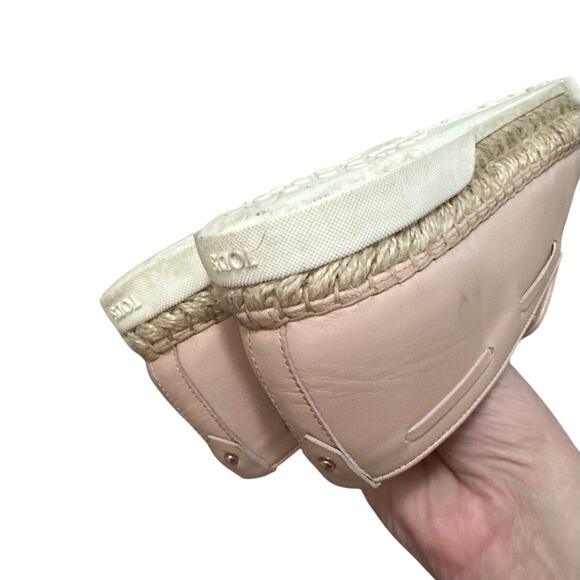 TOD'S Leather Tassel Espadrille Slip On Shoes Powder Pink Size 36.5 US 6.5 - Picture 6 of 9
